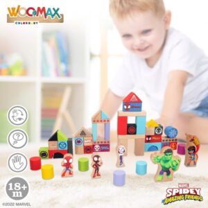 Woomax - Balde Spiderman e Amigos c/50pcs 1+