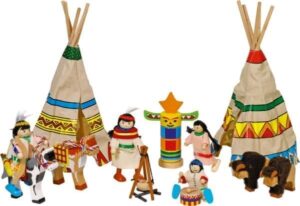 Acampamento de índios de madeira 3+