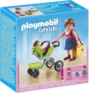 MAE COM CARRINHO DE BEBE